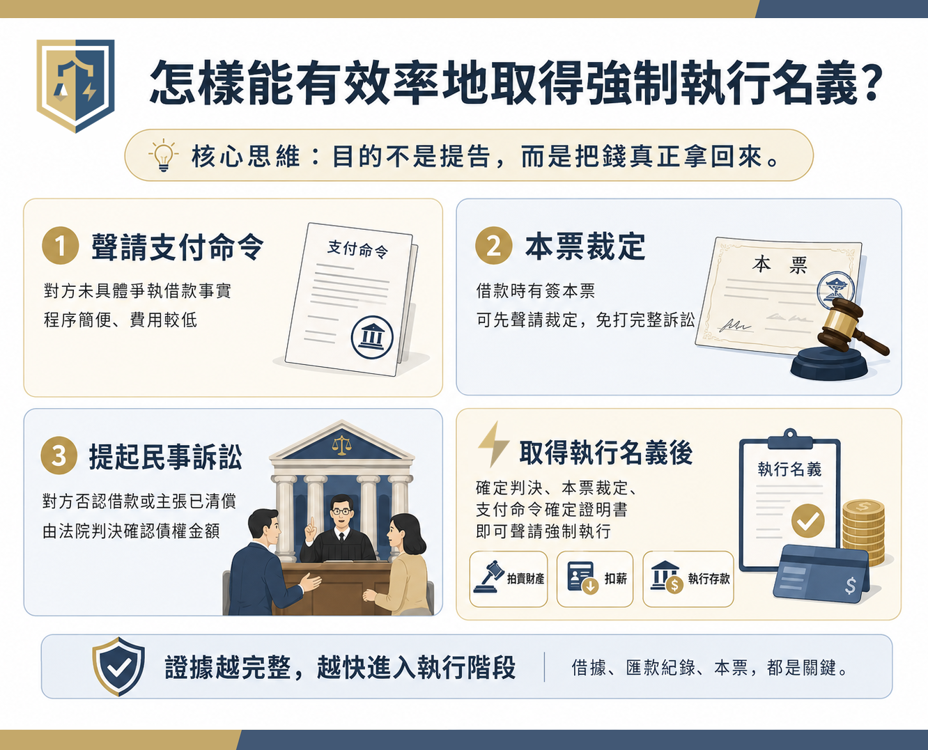 怎樣能有效率地取得強制執行名義示意圖